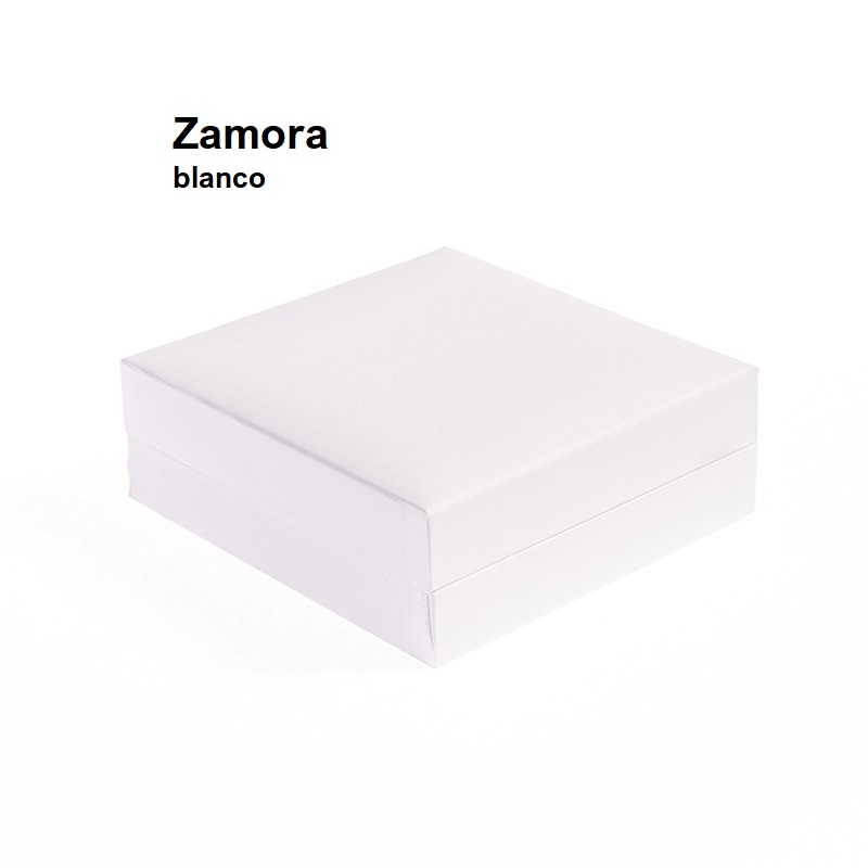 Estuche Zamora blanco cadena colgante 87x91x30 mm.